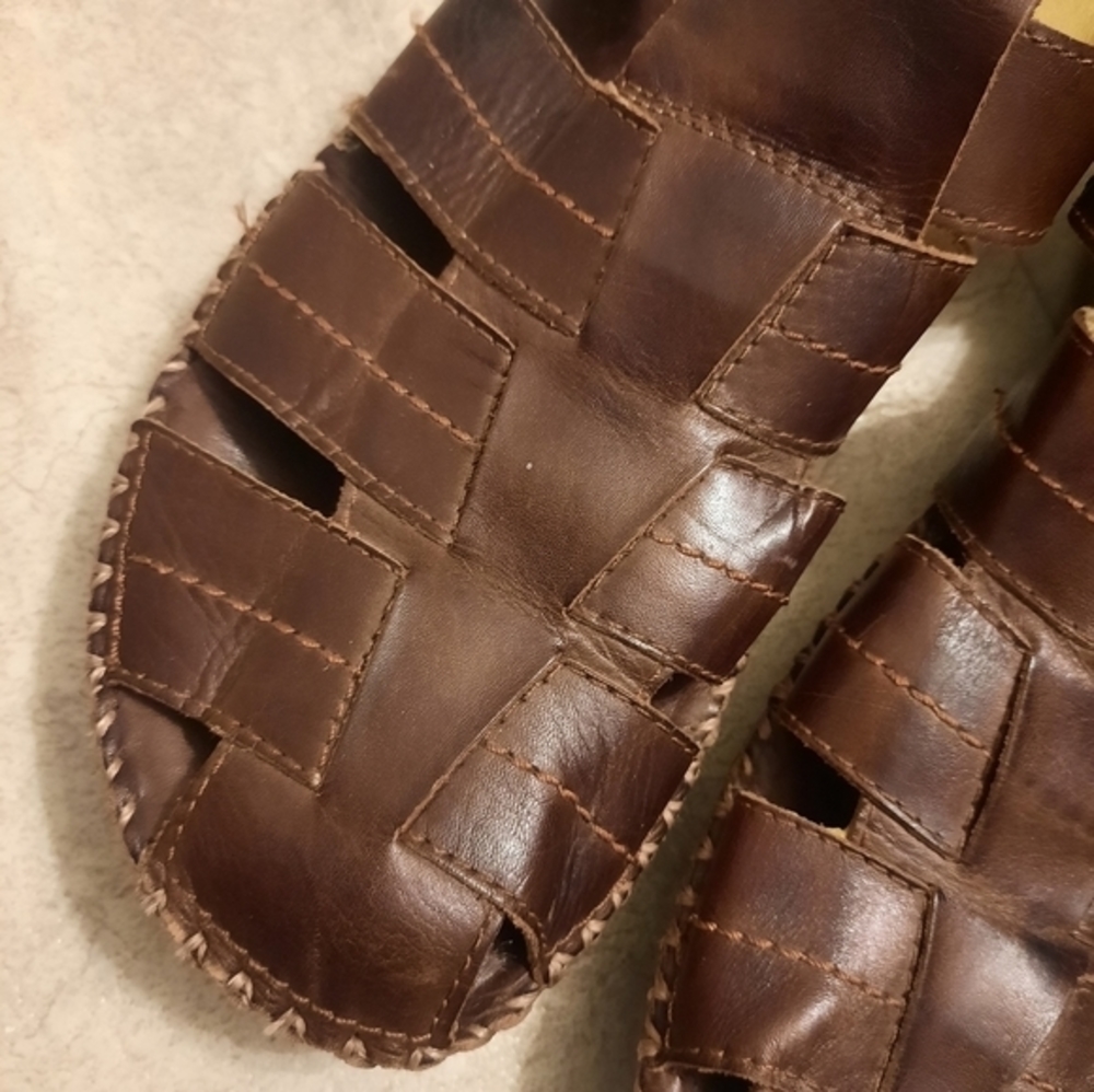 Pikolinos‎ Brown Leather Fishing Sandal! Size 44 - Mens - Picture 2 of 10